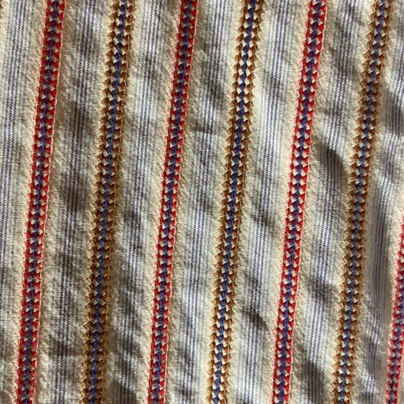 Men’s Alan Flusser red, blue thin pinstripe button  down shirt Size XL, nice - Picture 5 of 13